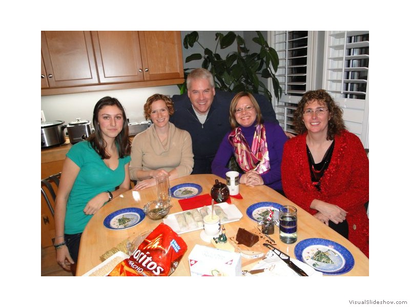 Carli, Cele, Nick, Sonja and Melanie at Holiday Gathering