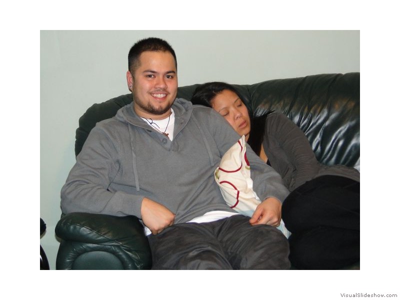 George with Krista napping at Christmas