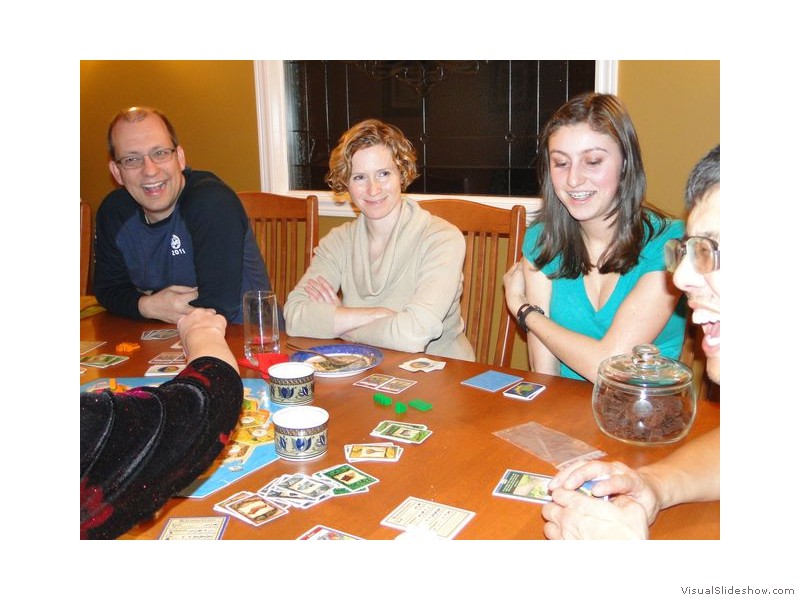 Steve, Cele and Carli Playing Catan