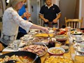 Gail and Brian with Thanksgiving Feast