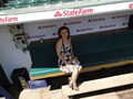 Rhonda in Cubs Dugout, Wrigley Field