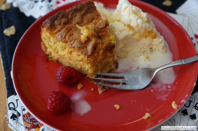 Carrot Cake with Rum and Raisin Ice Cream