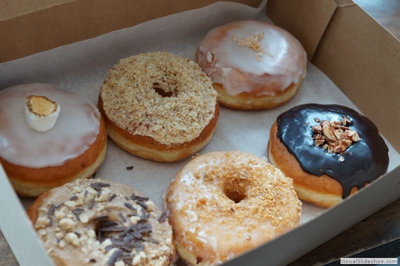 Glory Hole - Banana Cream, Coconut Cream, Sweet Potato, Butter and Toast, Coffe Cake and, Vanilla Donuts