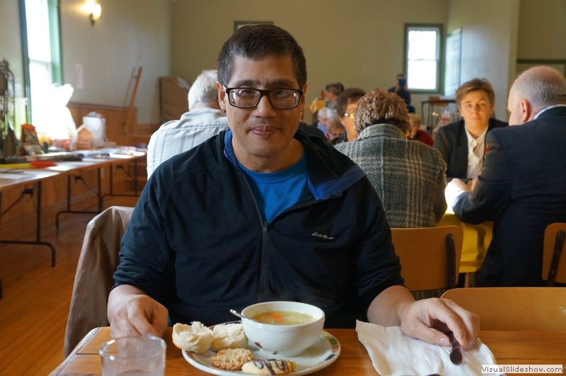 Hockley Soup Lunch 03 - Mike with Chicken Noodle Soup