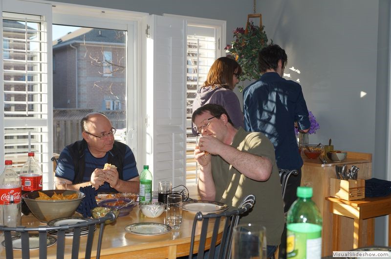 Tom and Mike Eating Fajitas