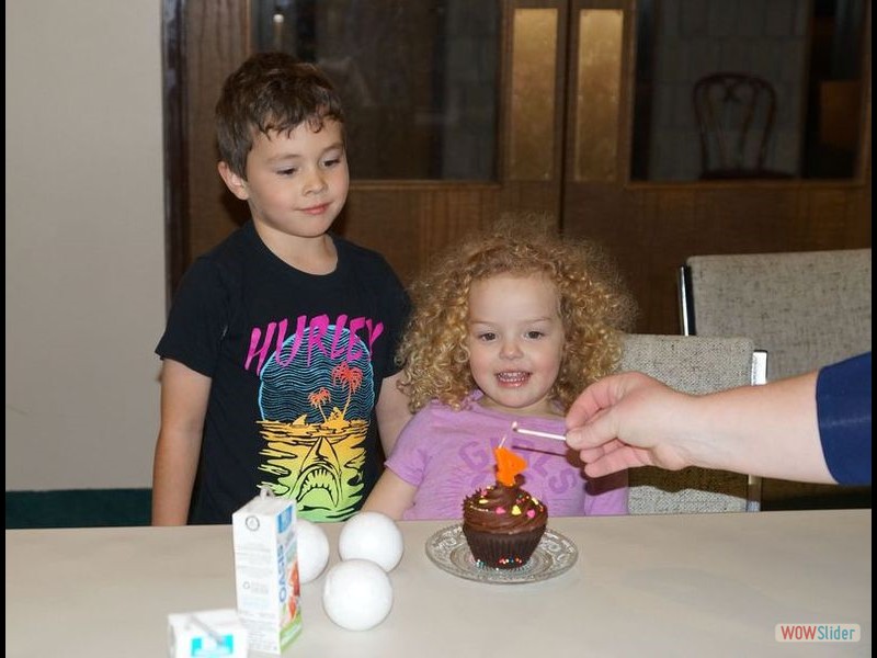 Khael and Victoria with Birthday Cupcake