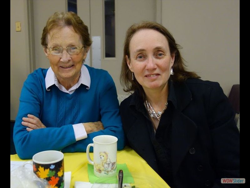 Mrs Creek and Sheila with their Teacups