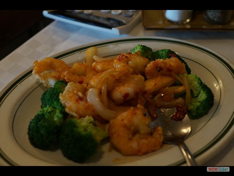 Dinner - Pan Fried Shrimp and Broccoli