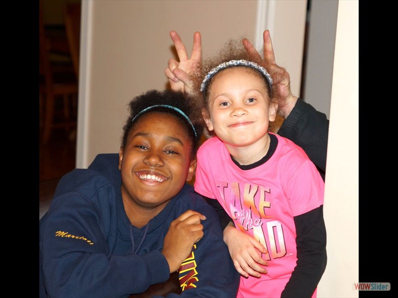 Alexandra and Talia with Bunny Ears