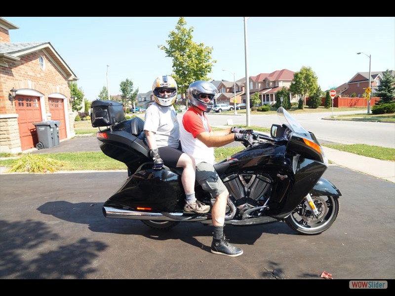 Laura and Victor on the New Motorcycle