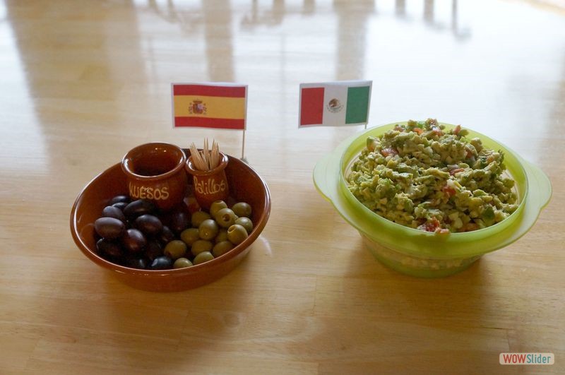 International Night Dinner - Spain and Mexico - Olives and Guacomole