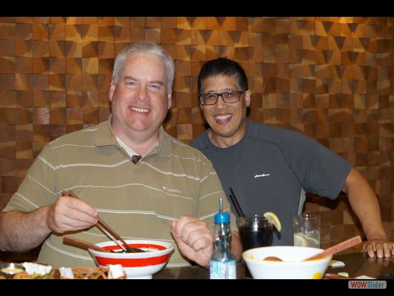 Kinton Ramen - Nick and Mike with their Soups