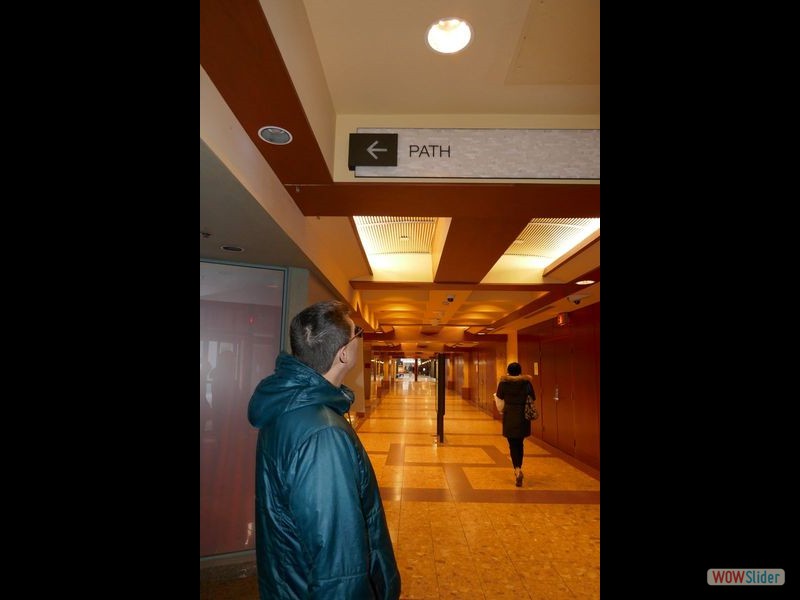 Mike Looking at the PATH Sign