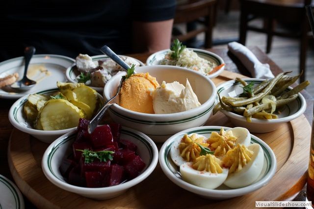 Old Fashioned - Pickled Beets and Pickles, Widmers Brick and Verns Sharp Cheddar Spreads, Devilled Eggs, Dilly Beans, Potato Salad, Crakers and Rye