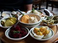 Old Fashioned - Pickled Beets and Pickles, Widmers Brick and Verns Sharp Cheddar Spreads, Devilled Eggs, Dilly Beans, Potato Salad, Crakers and Rye