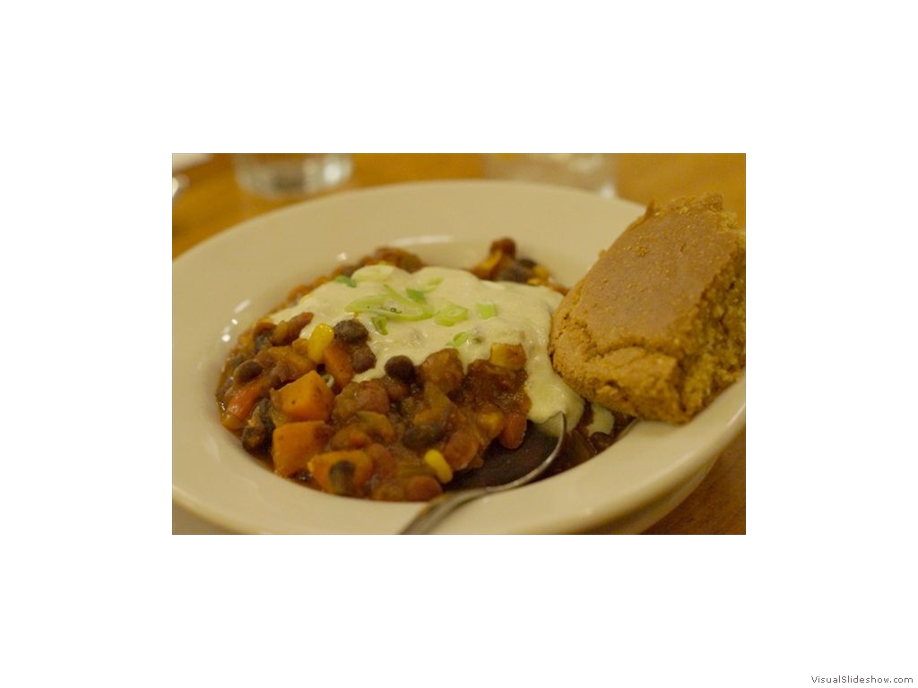 Chilli and Cornbread  at  Moosewood