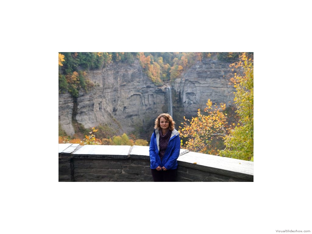 Rhonda in Front of Taughannock Falls