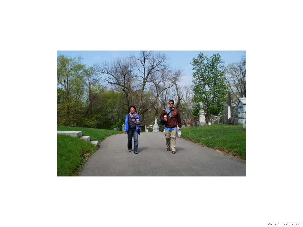 Allegheny Cemetery  05 - Cathy and Mike Walking