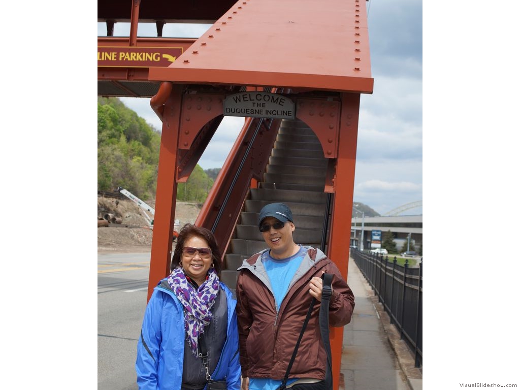 Cathy and Mike by the Duquesne Incline Pedestrian Overpass