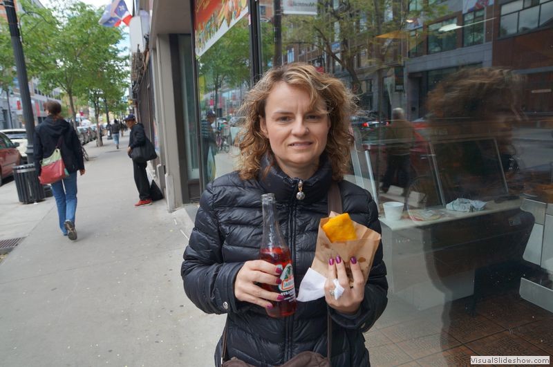 Rhonda Eating the Sabor Latino Empanada 1