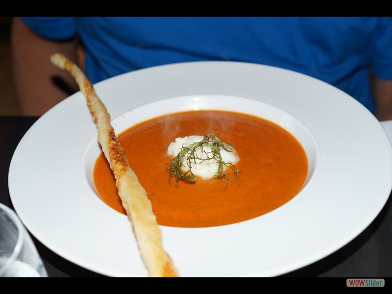 Tomato Soup with Lime Sorbet